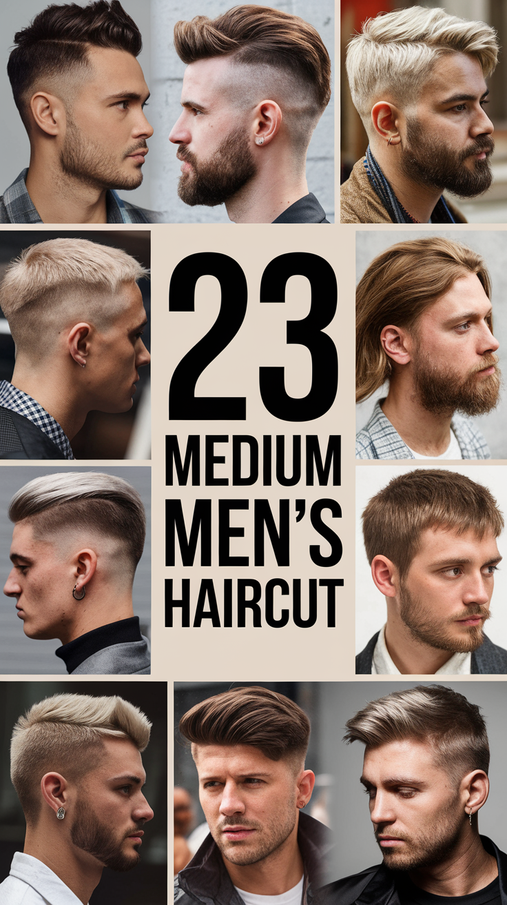 Top Medium Men’s Haircuts 2025: 23 Stylish Ideas for Wavy, Curly, and Straight Hair