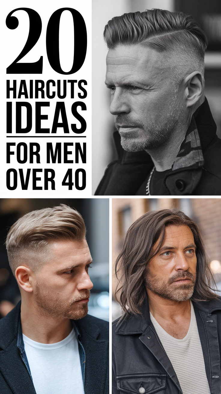 Top 20 Haircuts Ideas for Men Over 40: Modern, Short, and Long Hairstyles