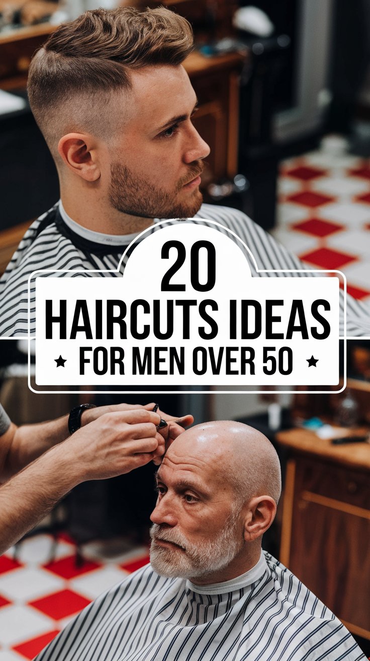 Top 20 Haircuts Ideas for Men Over 50: Stylish, Short, and Grey Haircuts