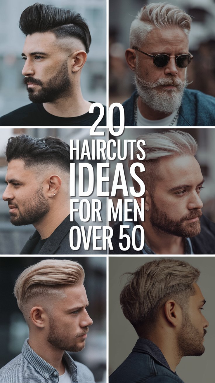 Top 20 Haircuts Ideas for Men Over 50: Stylish, Short, and Grey Haircuts