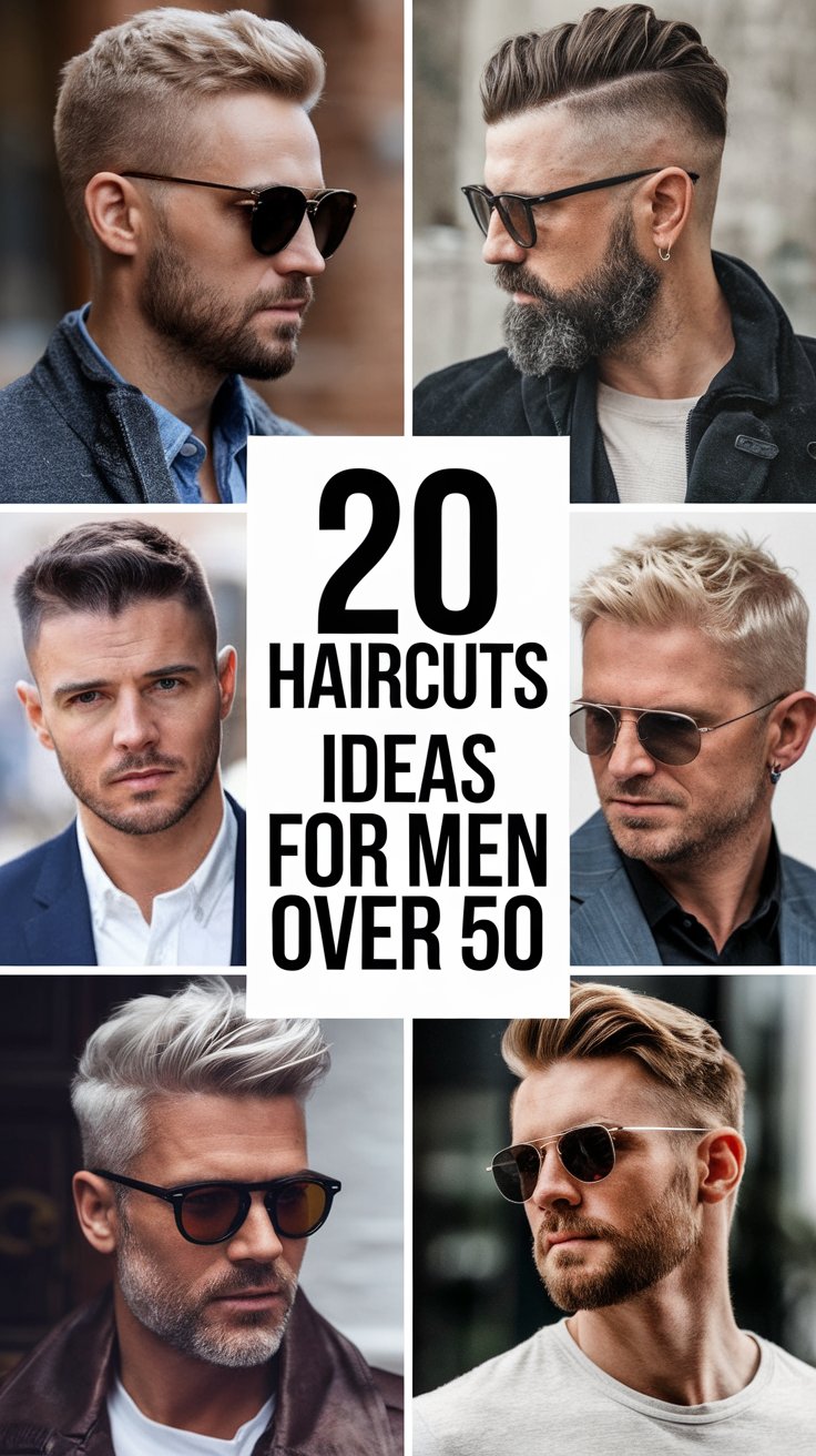 Top 20 Haircuts Ideas for Men Over 50: Stylish, Short, and Grey Haircuts
