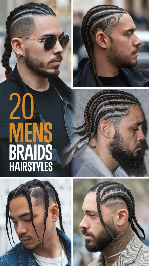  Top 20 Mens Braids Hairstyles for 2025: Cornrows, Box Braids, Man Bun ...