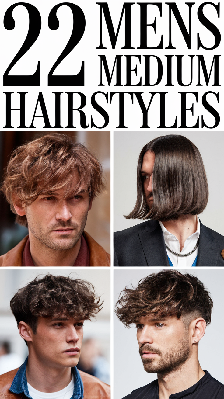 Top 22 Mens Medium Hairstyles for 2025: Curly, Wavy, Straight, Fade & More