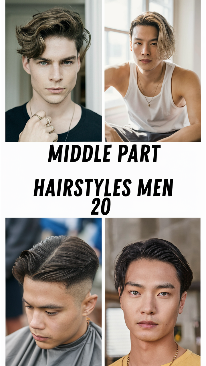 20 Stylish Middle Part Hairstyles for Men: From Short to Long, Wavy, and Fade Ideas