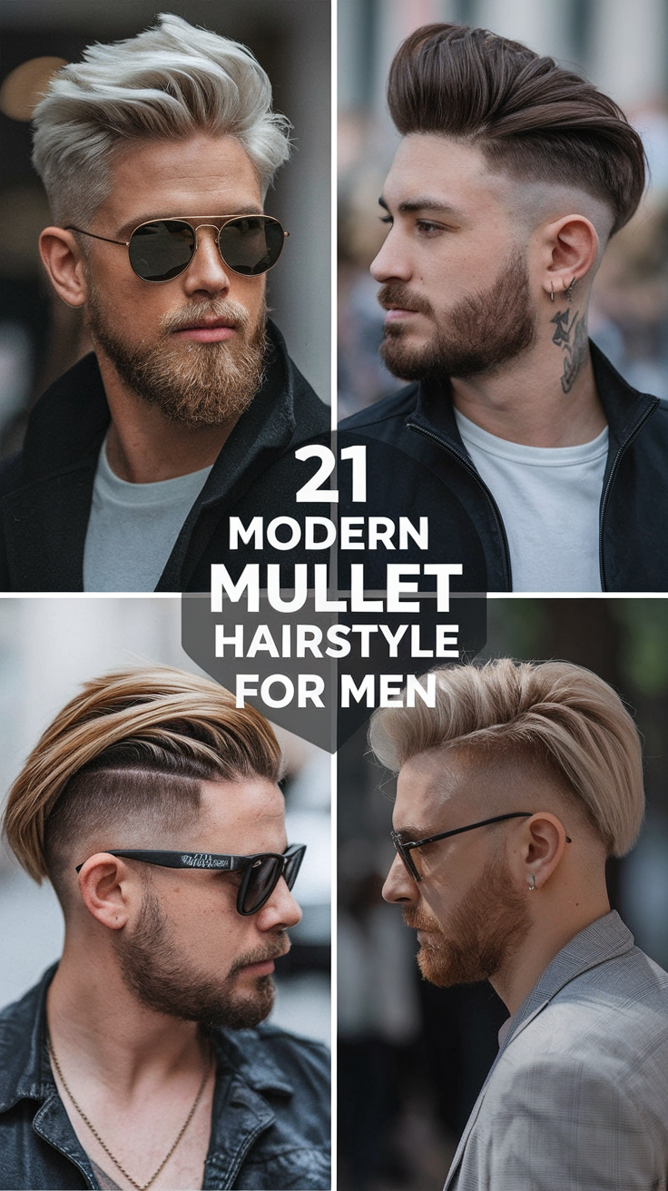 21 Modern Mullet Hairstyle Ideas for Men | Short Fade, Curly, Wavy ...