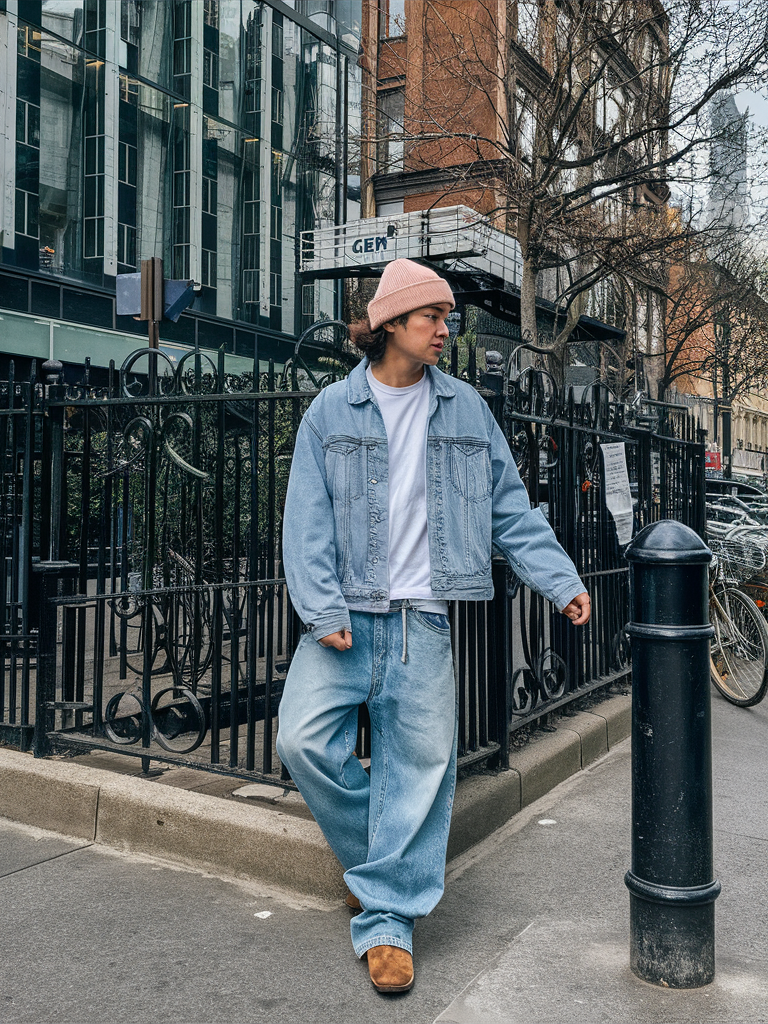 Dark Wear 00s layered denim jacket y2k