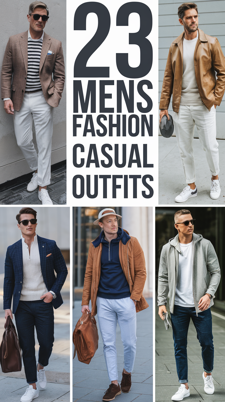 23 Ideas Stylish Mens Fashion Casual Outfits for Every Season and Street Style