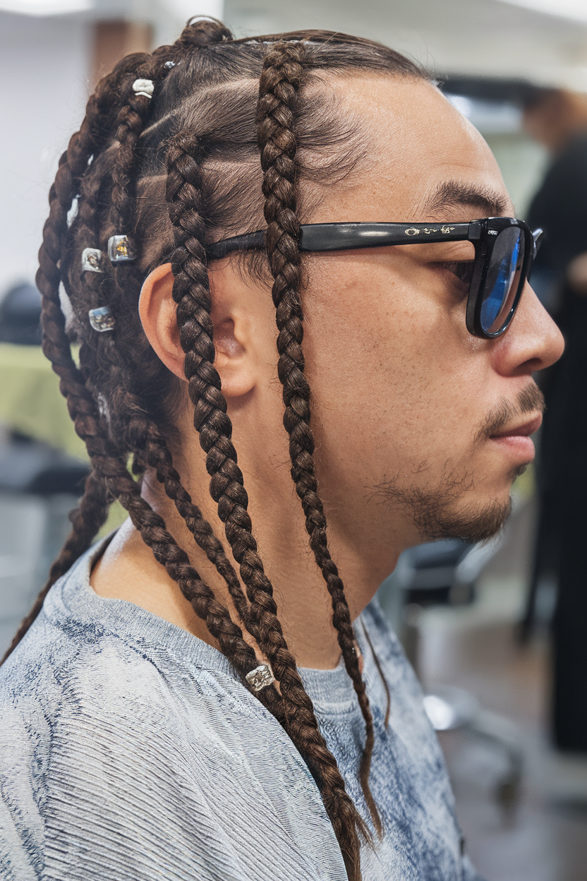 Trendy Men Haircuts with Beads 2025: 20 Stylish Braid and Cornrow Ideas