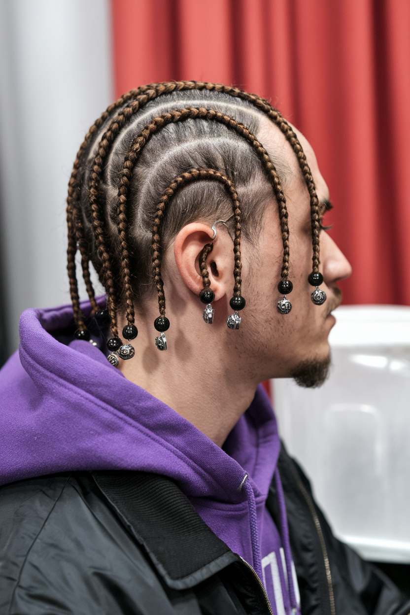 Trendy Men Haircuts with Beads 2025: 20 Stylish Braid and Cornrow Ideas