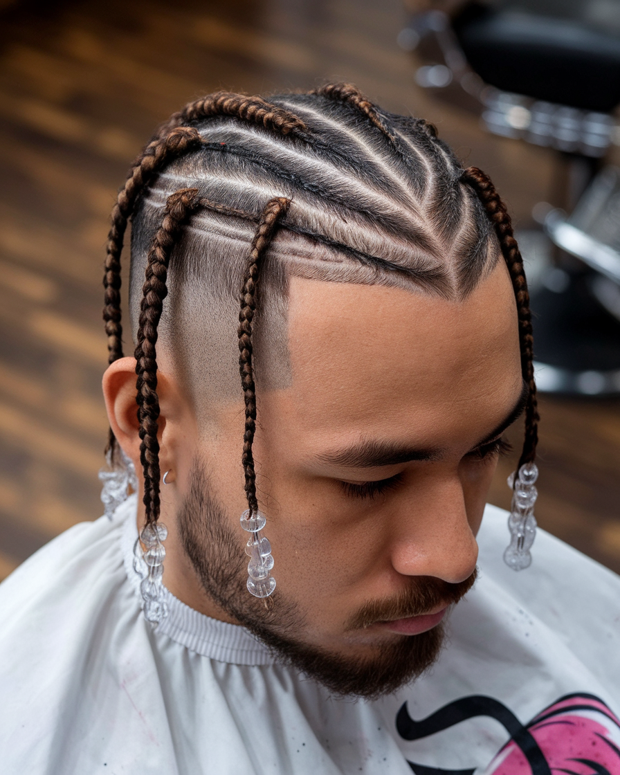 Trendy Men Haircuts with Beads 2025: 20 Stylish Braid and Cornrow Ideas