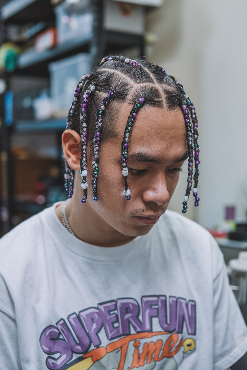 Trendy Men Haircuts with Beads 2025: 20 Stylish Braid and Cornrow Ideas