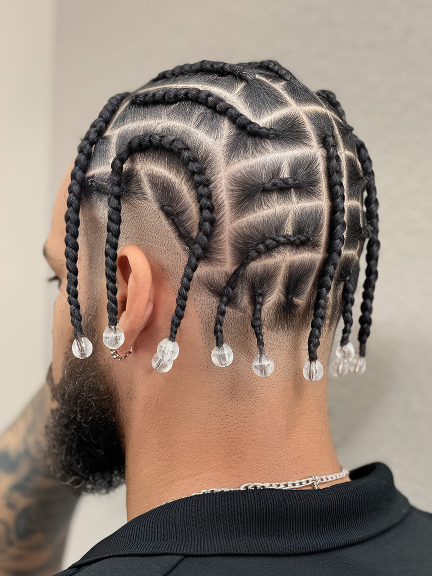 Trendy Men Haircuts with Beads 2025: 20 Stylish Braid and Cornrow Ideas