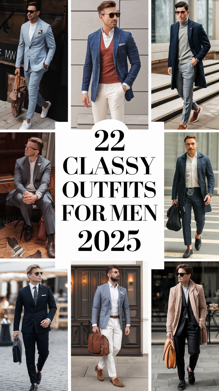 22 Ideas Classy Outfits for Men 2025: Modern, Casual, Formal, and Summer Styles