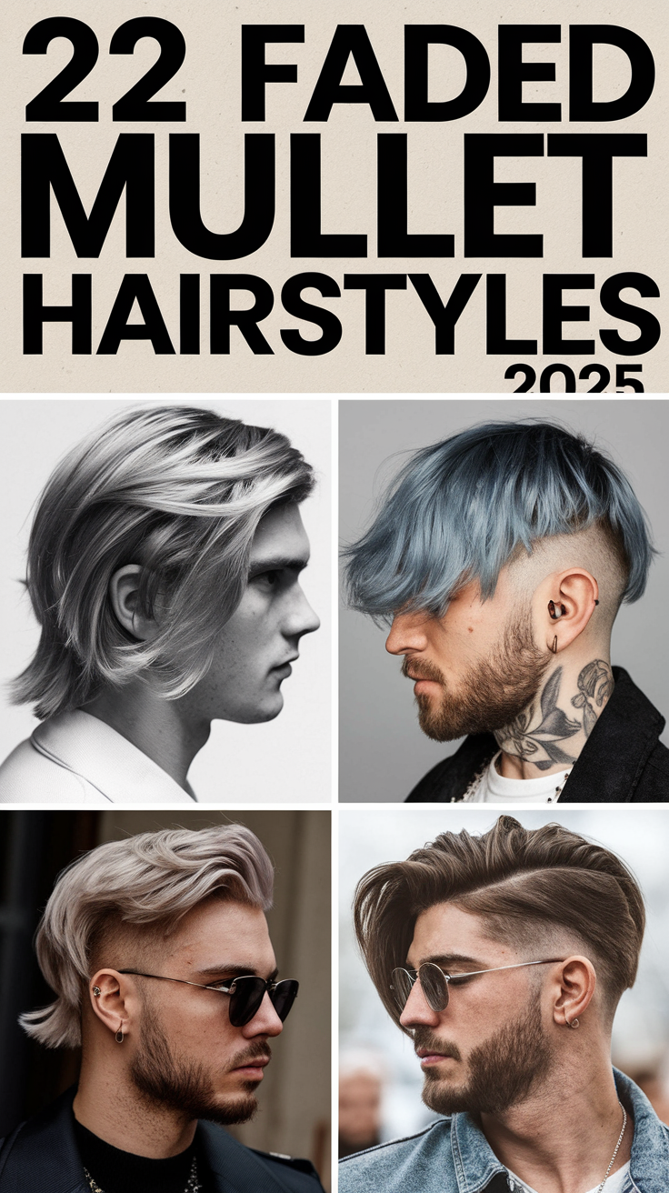 Top 22 Ideas Faded Mullet Hairstyles for Men in 2025: Curly, Straight & More Styles