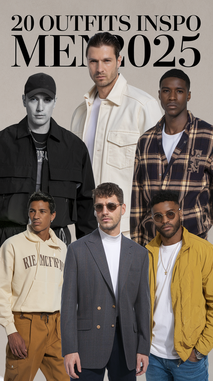 20 Ideas Outfits Inspo Men 2025: Trendy Casual, Streetwear, and Formal Styles