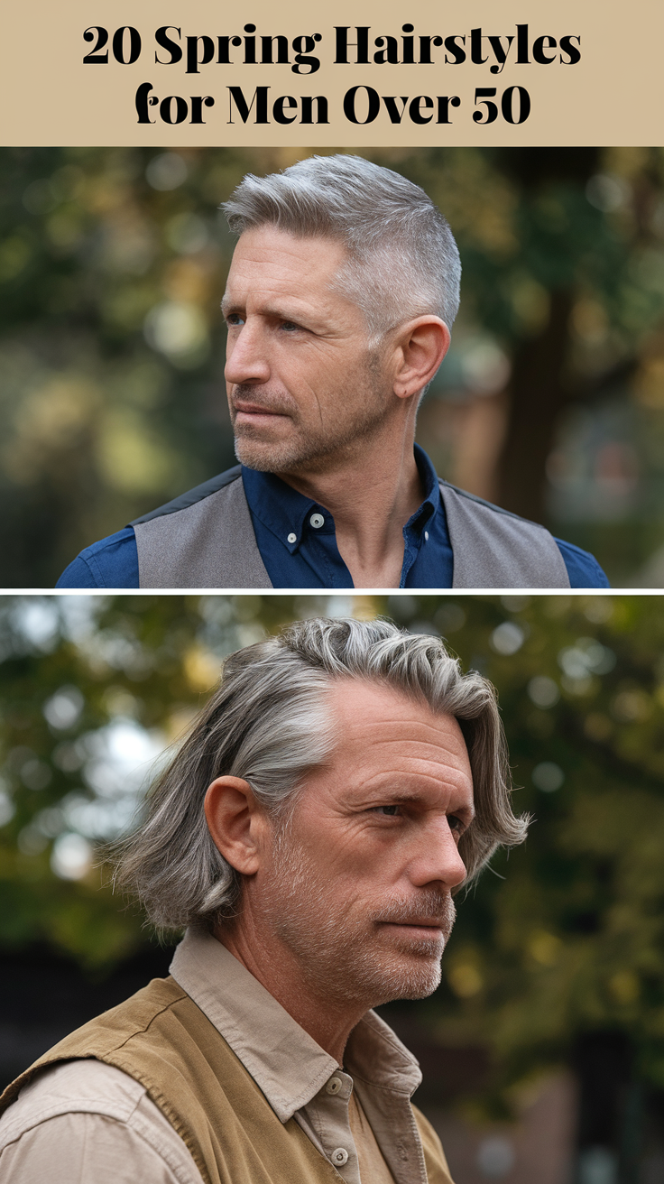 20 Stylish Spring Hairstyles for Men Over 50: Short, Long, and Grey Hair Ideas