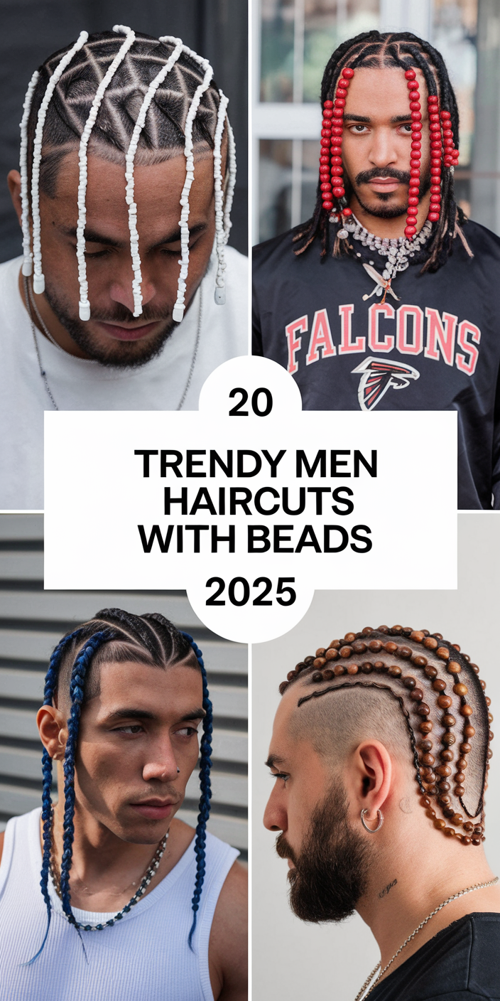 Trendy Men Haircuts with Beads 2025: 20 Stylish Braid and Cornrow Ideas