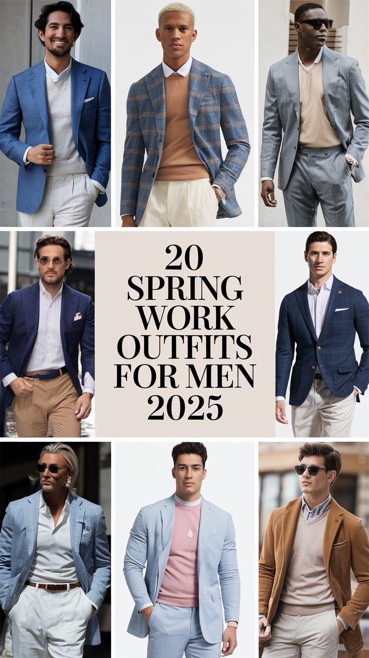 Spring Work Outfits for Men 2025: 20 Stylish Business Casual and Trendy Ideas