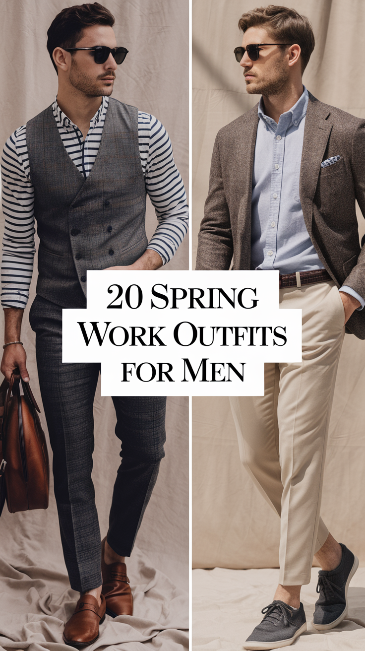 Spring Work Outfits for Men 2025: 20 Stylish Business Casual and Trendy Ideas