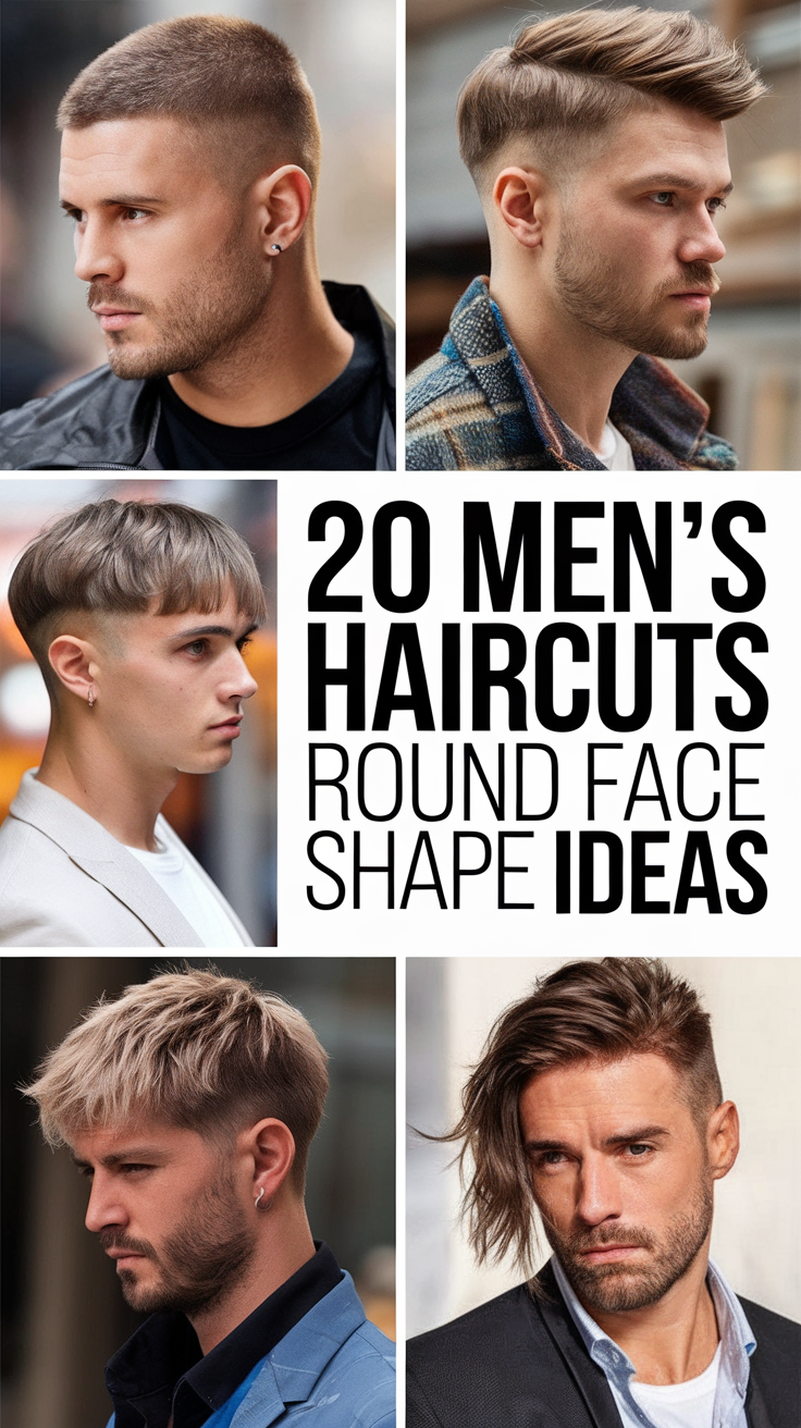 20 Ideas Best Men’s Haircuts for Round Face Shape – Short, Wavy, Curly, & Masculine Styles