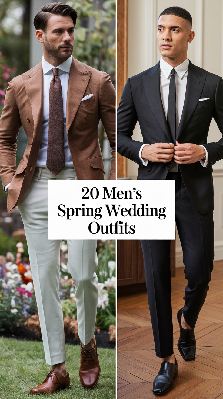 Men's Spring Wedding Outfits 2025 – 20 Stylish Ideas Looks for Every Guest & Dress Code