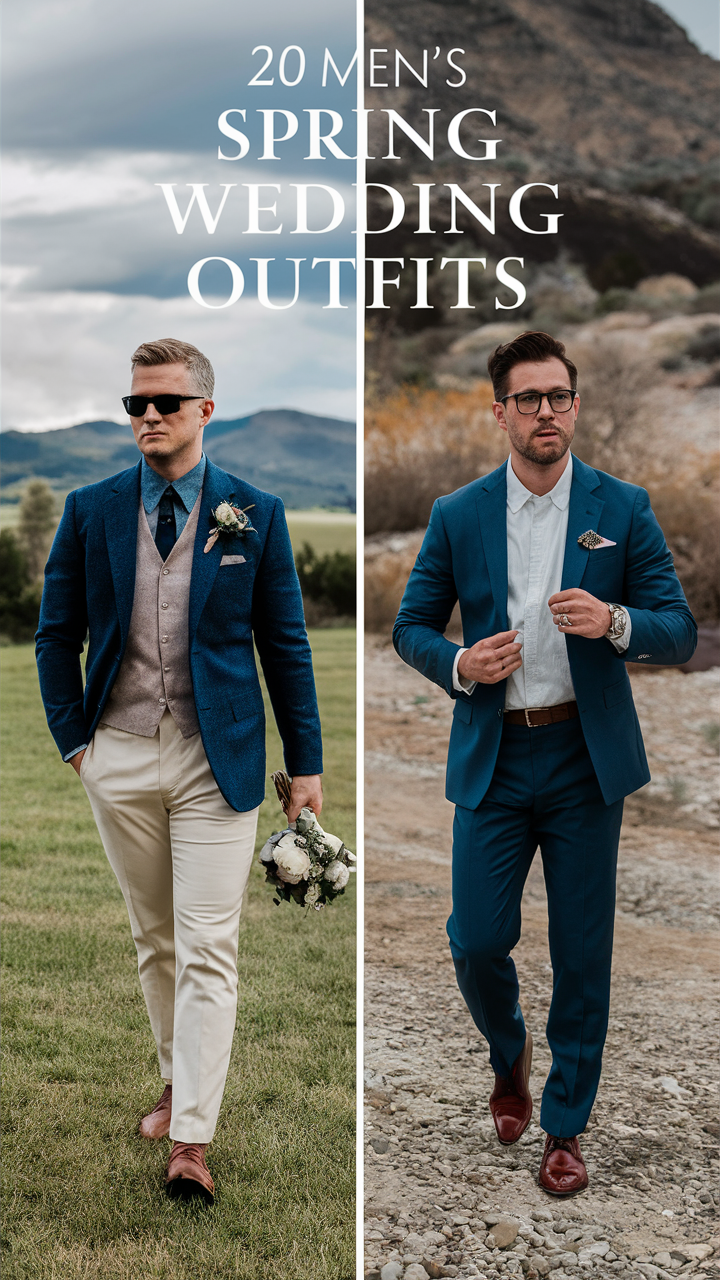 Men's Spring Wedding Outfits 2025 – 20 Stylish Ideas Looks for Every Guest & Dress Code