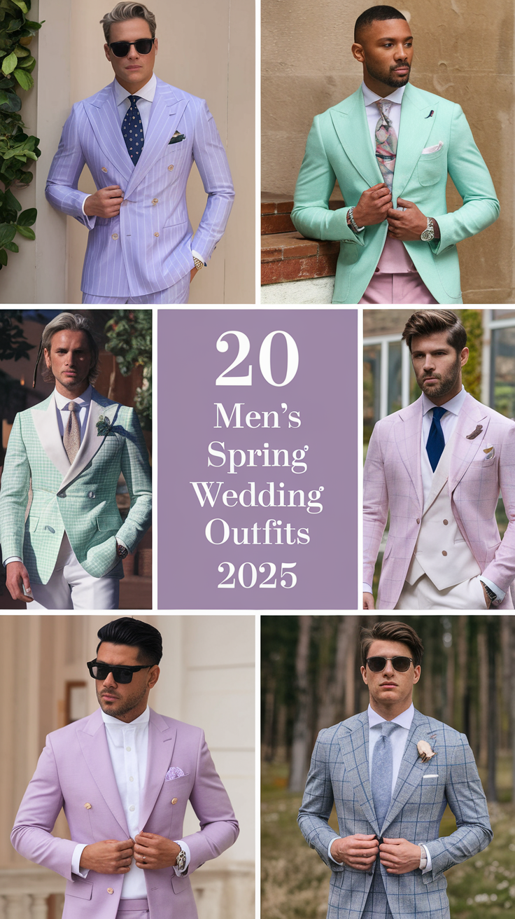 Men's Spring Wedding Outfits 2025 – 20 Stylish Ideas Looks for Every Guest & Dress Code