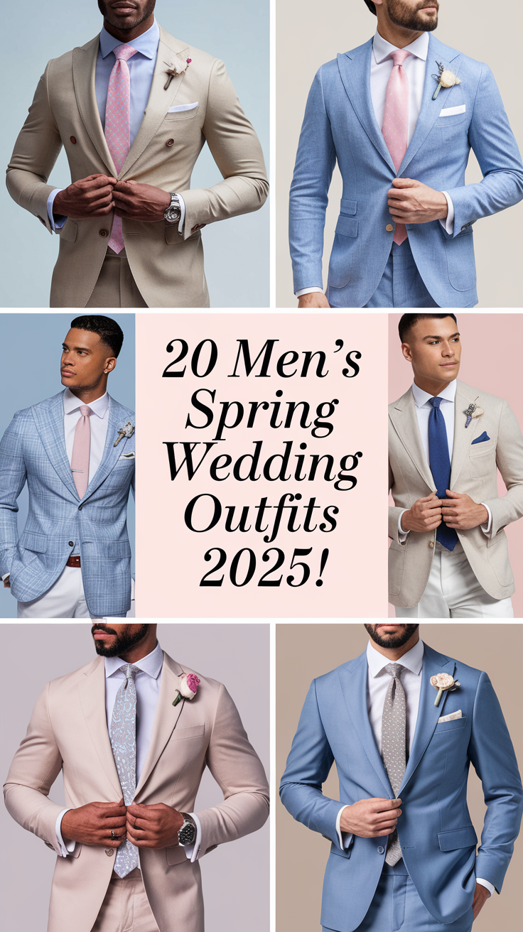 Men's Spring Wedding Outfits 2025 – 20 Stylish Ideas Looks for Every Guest & Dress Code