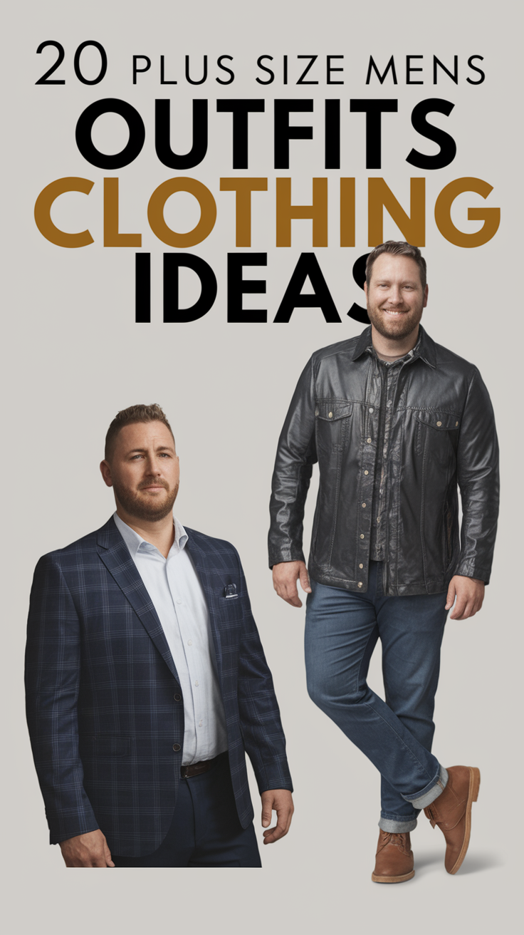 20 Plus Size Men's Clothing Outfit Ideas 2025 – Casual & Formal Styles