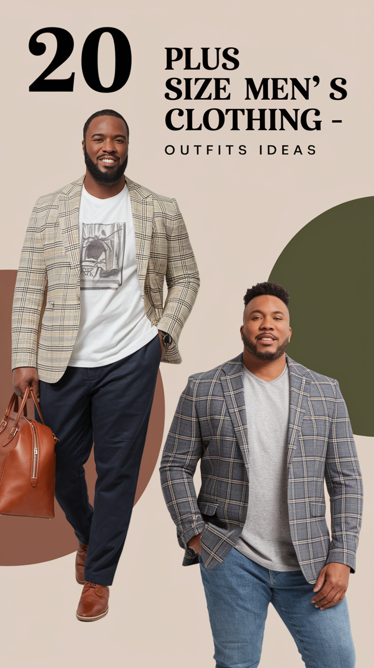 20 Plus Size Men's Clothing Outfit Ideas 2025 – Casual & Formal Styles